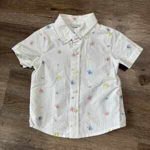 Janie and Jack Boys 12-18 Months Seersucker Shirt Floral Easter Button Down